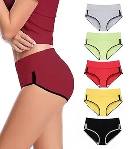 DIVING DEEP Panties For Women | High Waist Panty For Girl |Lightweight & Cotton High Waist Full Coverage Panty | Soft, Breathable & Comfortable Daily Underwear | Stretchable Hipster Briefs | Pack of 5