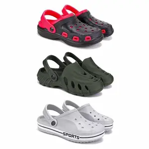 Lightweight Classic Clogs || Sandals with Slider Adjustable Back Strap for Men-Combo(3)-3017-3137-3067-10 Grey-1917