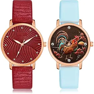 NEUTRON Present Analog Red and Brown Color Dial Women Watch - GM384-GM370 (Pack of 2)