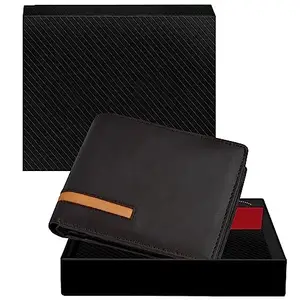 DUQUE Men's EleganceGent Made from Genuine Leather Luxury, Style, and Functionality Combined Wallet (JAC-WL43-Black)
