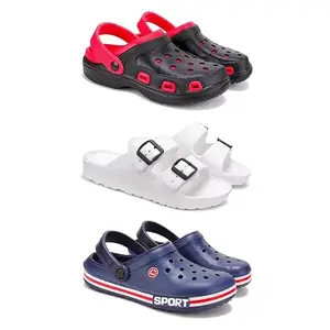 Lightweight Classic Clogs || Sandals with Slider Adjustable Back Strap for Men-Combo(3)-3017-3113-3015-8 Blue (COMBO(3)-3017-3113-3015-8__BZ)