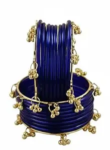 ZULKA Premium Glass Bangles Set with Ghungroo For Women & Girls | Trendy Kashmiri Bangles | Kangan Set For Women | Kanch Ki Chudiya Set Girls | Trendy Bangle For Gift | Wedding & Parties - Set Of 20