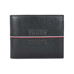 Tommy Hilfiger Plano Leather Global Coin Wallet for Men - Black, 4 Card Slots