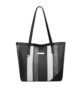 Women's Faux Leather Zipper ToteBag (Multicolor)-PID58802