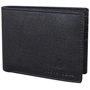pocket bazar Men's Wallet Black Artificial Leather Money Clip (10 Card Slots)