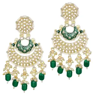 Peora Gold Plated Handcrafted Pearl Dangle Earrings Traditional Jewellery for Women