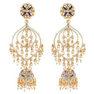 Peora Traditional Jewellery Gold Plated Pearl Jhumki Earrings for Women Girls