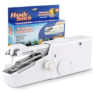 Chargeworld Sewing Machine: Electric Handheld Stitching Device for Home Tailoring, Portable Cordless Manual Silai Machine - White