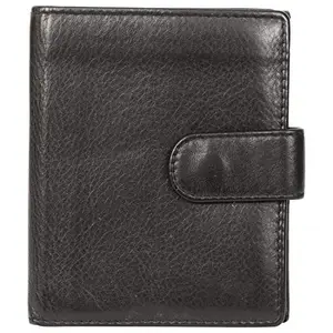 Leatherman Fashion LMN Genuine Leather Unisex Black Wallet 4 Card Slots