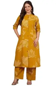 rytras Women Pure Cotton Printed A-Line Kurta Set with Palazzo pants|Ethnic wear|Kurti Suit Set for Women