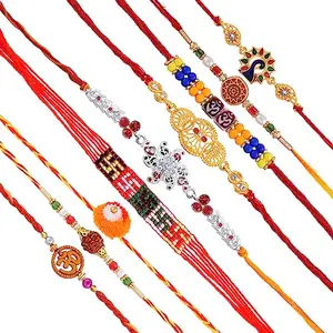 MISSMISTER: Lifestyle for a grand life Rakhi for Bhaiya Bhabhi for Rakshabandhan (Pack of 4) MM52112RKSC