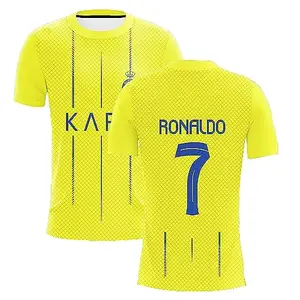 Sports Football Soccer Al NSR Jersey Ronaldo 7 Home Away Third Fourth Kit Jersey T-Shirt (Kid's, Boy's & Men's) (XL, Multicolor)