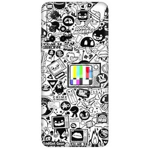 GADGET GEAR Gadget Gear Vinyl Skin Back Sticker Customised TV Doodle (6) Mobile Skin (Not a Cover) Compatible with Xiaomi Redmi Note 11T (5G) (Only Back Panel Coverage)
