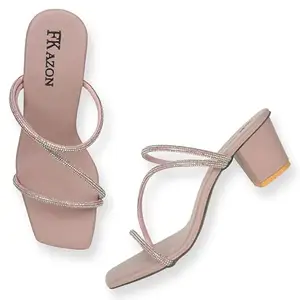 Women's Stylish Heels – Patent Leather T-Strap Sandals|FK_805_WOODROSE HEEL-Y57-41