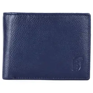 Breaking Threads Genuine Leather Bi-Fold Wallet for Men Royal Blue | 2 Transparent Id Window | 5 Card Slots | RFID Card Holder