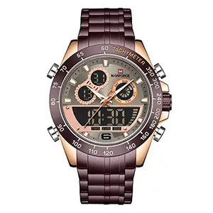 Naviforce Mens Waterproof Sport Analog Digital Quartz Watch with Chronograph Countdown Dual Time Alarm SIG Date Week Multifunction