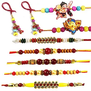Partunay Set Of 9 Rakhi Family Combo For Brother Bhabhi And Kids Rakhi Gift For Bhaiya Bhabhi And Kids