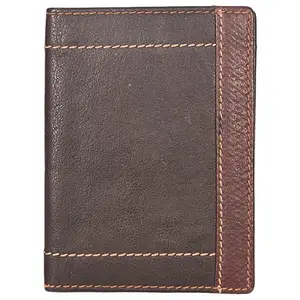 Leatherman Fashion Genuine Leather Dark Brown for Unisex Size Small Card Case (24 Card Slots)