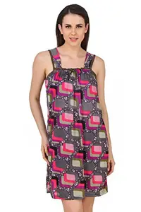 Fasense Women's Short Nighty Nightgown (DP149B1_Pink Multicolor_Medium)