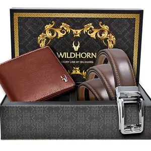 Wildhorn® Premium Leather Wallet & Premium Auto Lock Belt for Men | Combo Gift Set for Men | Ideal for Birthday, Anniversary & Festive Gifting