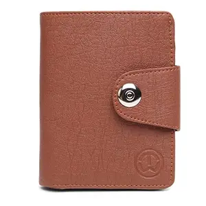 TnW Bi-Fold Tan Artificial Leather Hand Crafted Wallet for Women and Girls with Magnetic Flap
