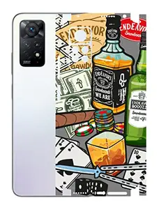 AtOdds - Redmi Note 11 Pro Plus Mobile Back Skin Rear Screen Guard Protector Film Wrap (Coverage - Back+Camera+Sides) (Wine Graffiti)