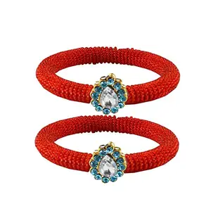 MAYA FASHION Red Stone Brass Bangle With Very Extra Large Size Elegant Extra Large Size Bangle | Perfect Fit for Plus Size banglesTrendy and Comfortable Fit for woman and girls | (Sku-ban2119)