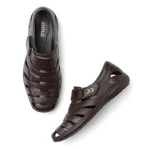 JEETLO Synthetic Lightweight and Comfortable PVC Sole Brown Flipflops for Men (7)