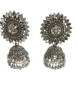 Firstdemand Beautiful Silver Jhumka Earrings for Women Silver Plated Jhumka Earrings for Women & Girls
