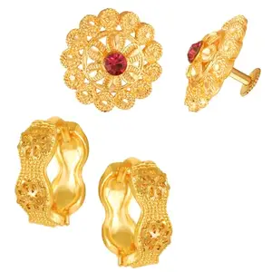 VFJ VIGHNAHARTA FASHION JEWELLERY Vighnaharta Golden Brass Cubic Zirconia Studs Earrings For Women[VFJ1756-1786ERG]