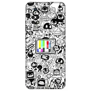 GADGET GEAR Gadget Gear Vinyl Skin Back Sticker Customised TV Doodle (6) Mobile Skin (Not a Cover) Compatible with Xiaomi Redmi Note 11 (Only Back Panel Coverage)