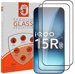 STP FEEL Premium Tempered Glass Screen Protector Guard Compatible For IQOO 15R 5G (Ultrasonic Fingerprint Working) (6.59 Inch , Pack of 2) | Edge to Edge Coverage With Easy to installation kit for Smartphone