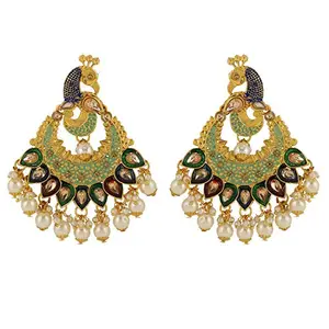 Amazon Brand - Anarva Women's Crystal Dangle Earrings, Multicolor