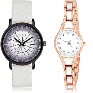 NEUTRON Luxury Analog Purple and White Color Dial Women Watch - GM507-G596 (Pack of 2)
