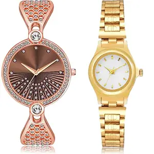 NIKOLA Gift Analog Brown and White Color Dial Women Watch - GM251-GCPL33 (Pack of 2)