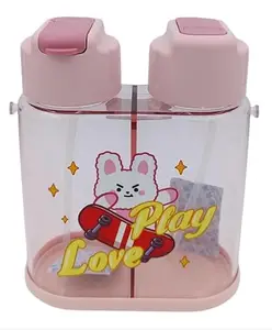 SANJARY Double Sided Water Bottle With Soft Grip Strap - 640ml (Color May Vary)