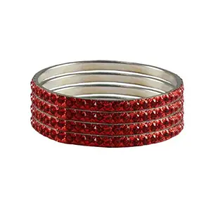 Vidhya Kangan Latest Traditional Red Stone Brass Bangle -(banx3193) Size-2.16 For Women and Girls