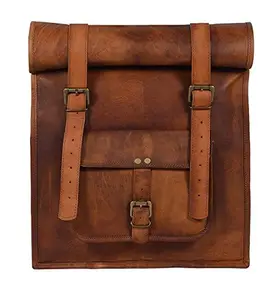 Real Leather Laptop Messenger Shoulder Bag Backpack by Znt Bags (Dark Brown)