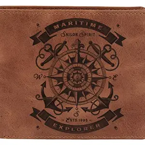 Karmanah Those Who Love to Travel, Adventure and Explore Genuine Leather Men's Wallet | Pure Leather Wallet for Men with Those Who Love to Travel Engraving | Wallet Gifts for Men | RFID-Protected leather Wallet | Light Brown