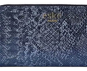 eske Cloewe - Zip Around Wallet - Genuine Quilted Leather - Holds Cards, Coins and Bills - Compact Design - Pockets for Everyday Use - Travel Friendly - Water Resistant - for Women