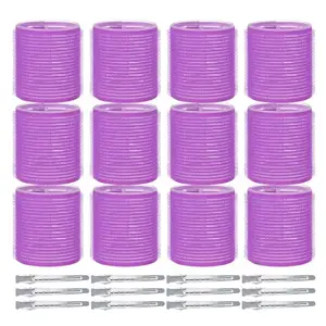 SIYAA:- Jumbo Rollers Hair Curlers 24 Pcs Set with 12Pcs Jumbo Large Hair Rollers and 12 Pcs Hair Clips for Long Medium Hair Volume
