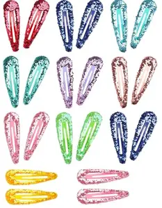 AKADO Glitter Tic Tac Clips Designer Shiny Tic-Tac Hair Pins Glossy Metal Pins Hair Clip Pins Tik-Tak Clip Pin For Women Stylish Hair Accessories, Hair Styling Tool Tik Tak Clips [ pack of ] 12 pc