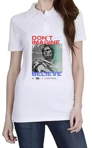 Dont Imagine (RED) White Women Polo T-Shirt