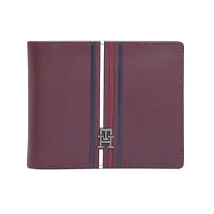 TOMMY HILFIGER Wallet for Men, Global Coin Wallet, Elvaston, Wine