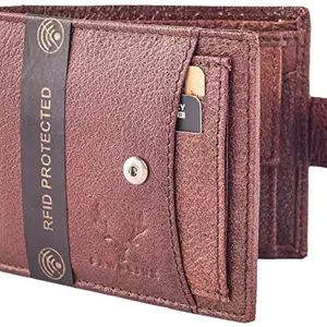 FAWNLINK Men's Genuine Leather Wallet (Brown)