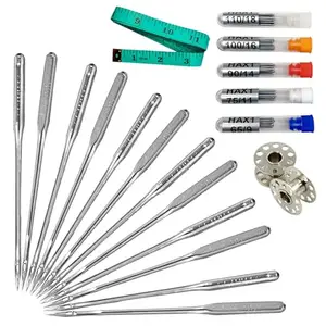 SSS Sewing Machine Needles, Pack of 50, for Singer, Brother, Janome, Varmax and Home Sewing Machines. Universal Standard Needles in Sizes 65/9, 75/11, 90/14, 100/16, 110/18