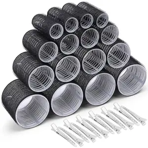 APOEM Rollers Hair Curlers 28 Pcs Set with 16Pcs Hair Curlers 4 Sizes (4 Jumbo Rollers, 4 Large Rollers & 4 Medium Rollers & 4 Small Rollers) and 12Pcs Hair Clips for Long Medium Short Hair Volume