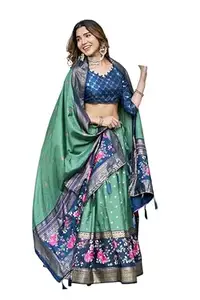 Women's Trending Pure Dolla silk Lehenga Choli Print with Foil Work With Unstitched Blouse Patola Print Adorned with Foil Work For Any Occasion
