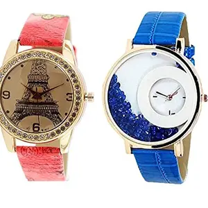 Crispy™ Analogue Multicolor Dial Watch for Womens (Pack of 2)