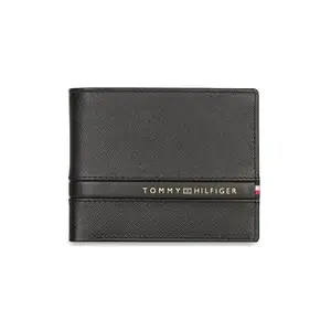 Tommy Hilfiger Lannon Men Leather Global Coin Wallet - Black, No. of Card Slot - 4
